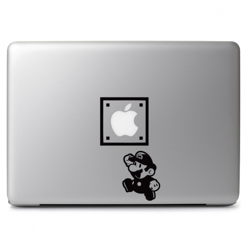 Mario Apple Power up for Macbook Air/Pro 13" 15" 17" Laptop Vinyl Decal Sticker