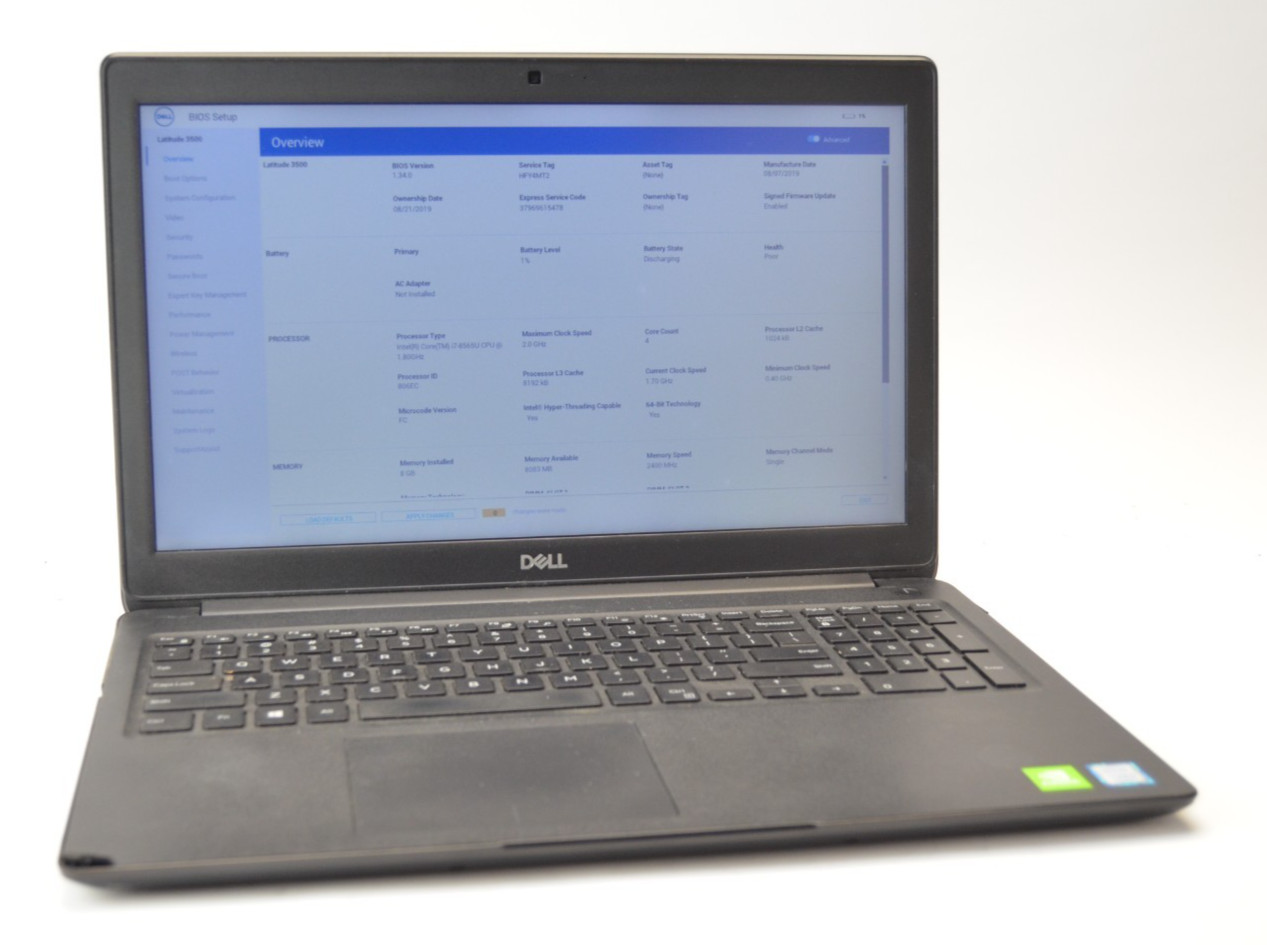Dell Latitude 3500 15.6" i7-8565U 1.80GHz 8GB Ram NO HDD/OS FOR PARTS READ