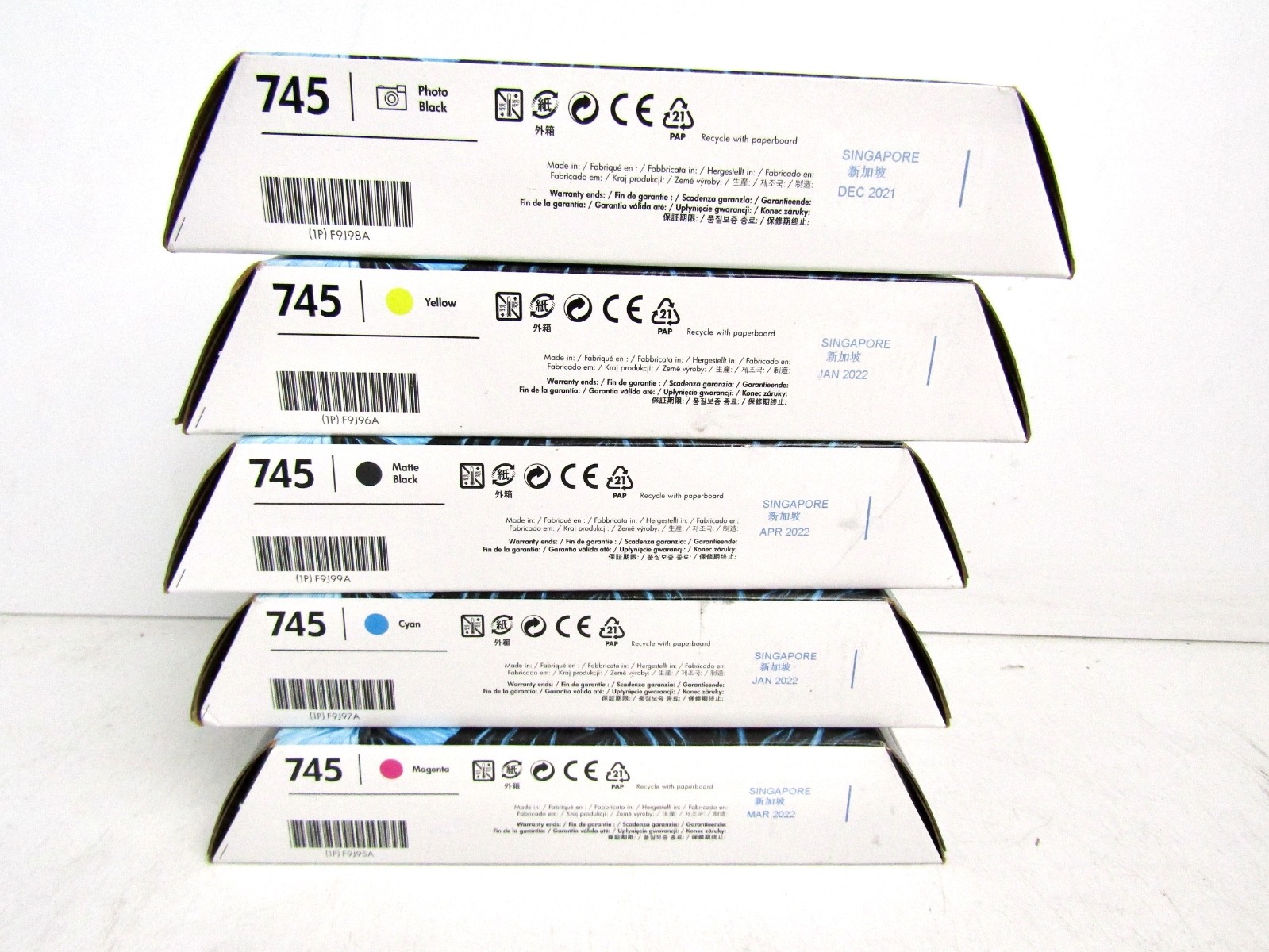 (Set of 5) Genuine HP 745 130ml Ink Cartridge for HP DesignJet Printer (expired)