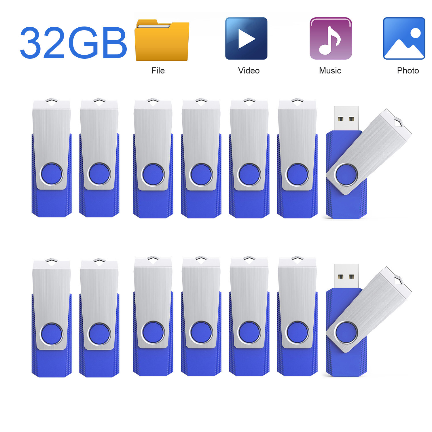 5/10/20PCS 32GB USB 2.0 Flash Drive Thumb Pen Drives Memory Stick Jump Drive