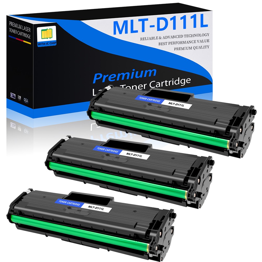 3PK High Yield Toner Cartridges for Samsung MLTD111L SL-M2021 SL-M2026 SL-M2071