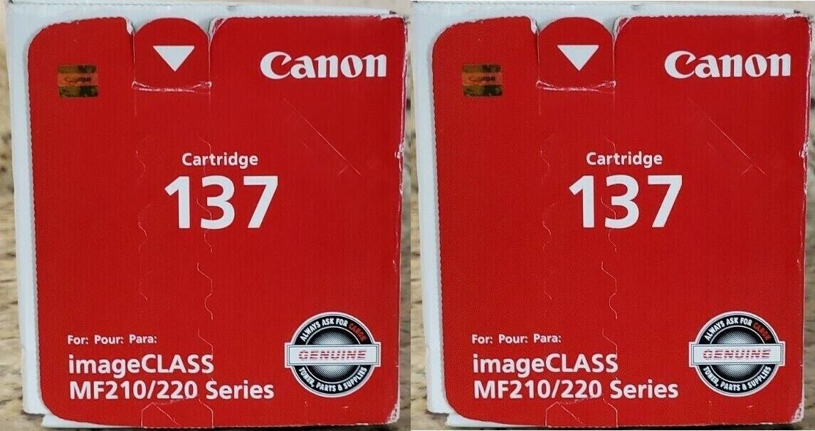 2 New Genuine Factory Sealed Canon 137 Black Toner Cartridges