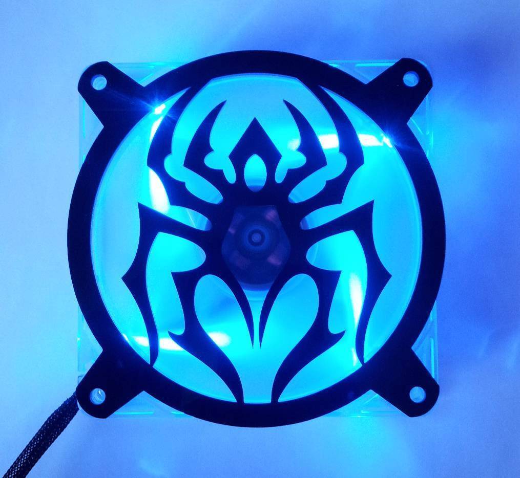 Custom 92mm SCARAB Computer Fan Grill Gloss Black Acrylic Cooling Cover Mod