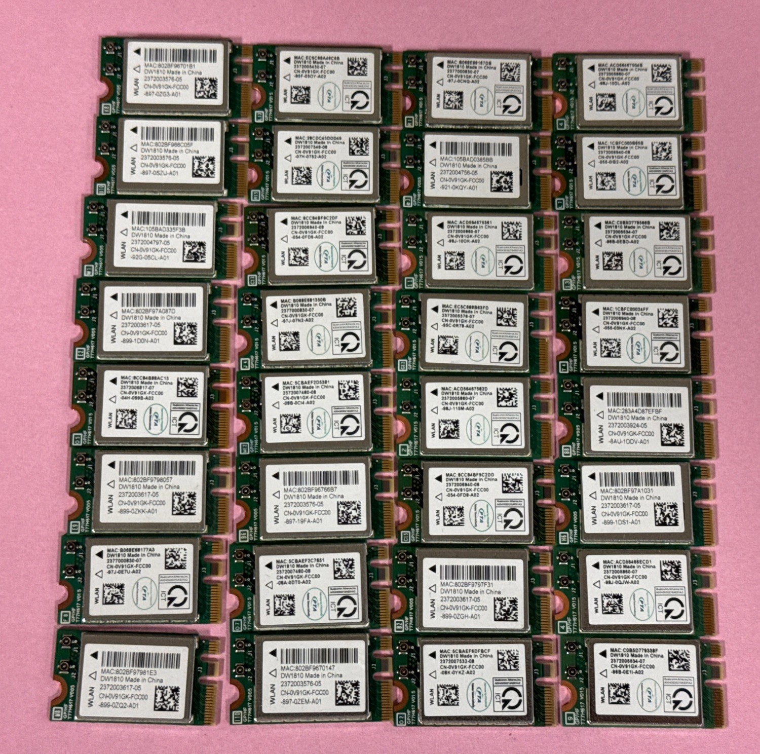 32x Qualcomm Atheros QCNFA435 Wireless Mini PCI Express Network Cards Bulk Lot
