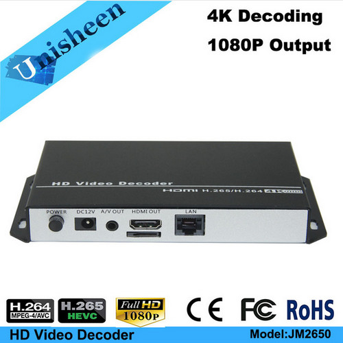 H.265 4K Lan in HDMI A/V Output Video Decoder Top Box Broadcast Device Encoder