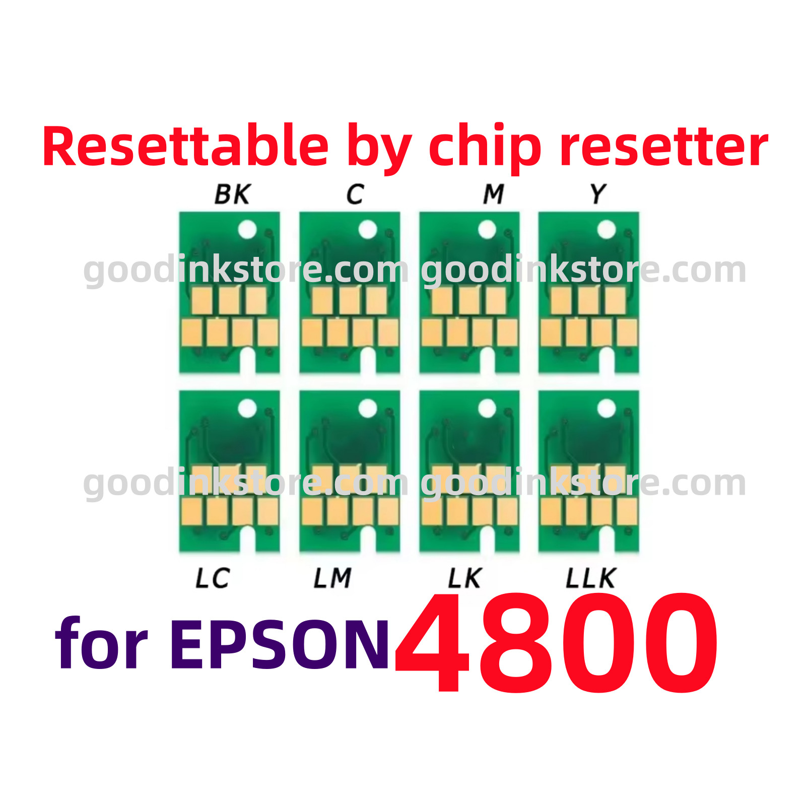 8pcs resettable chips Permanent For Stylus Pro 4800 Printer chip