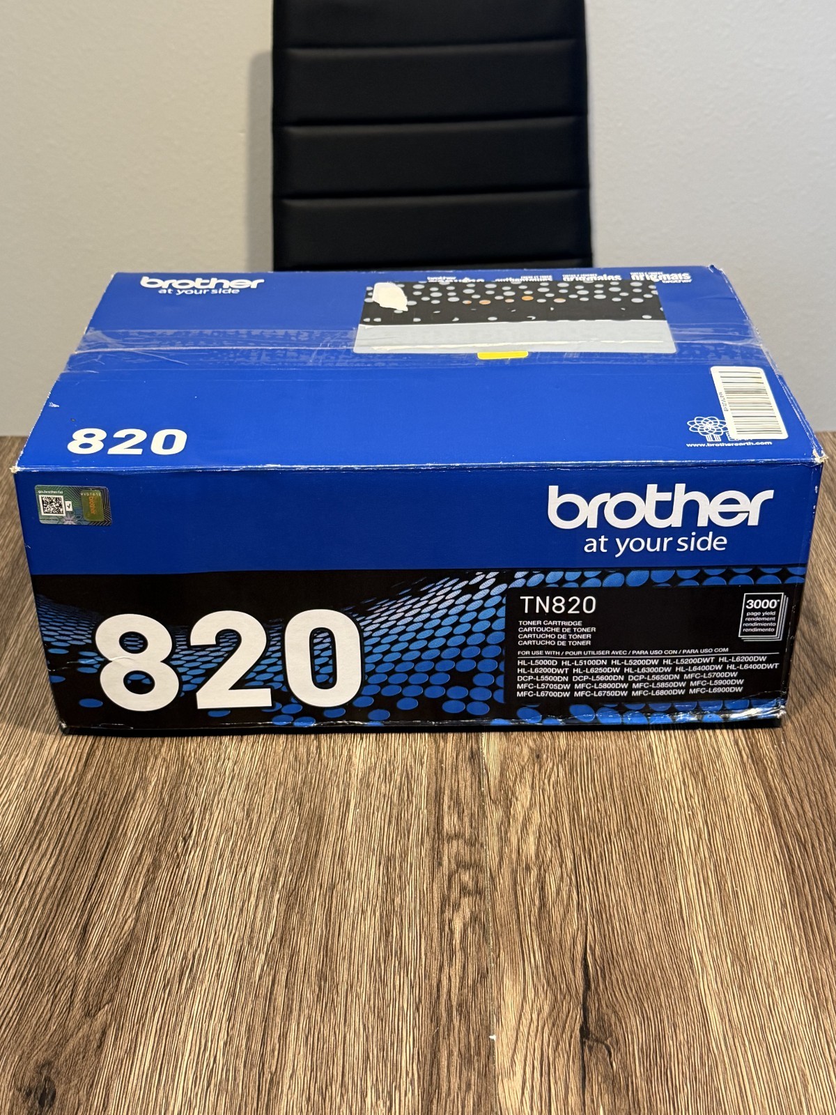 Brother TN820 Toner Cartridge - Black Page Yield Up to 3,000 Pages, Amazon Dash