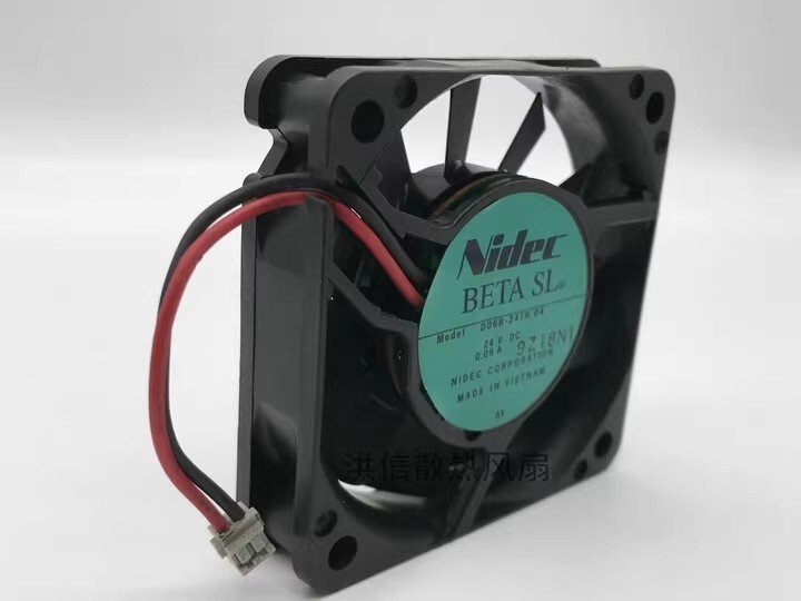 Nidec BETA SL D06R-24TH 04 DC24V 0.09A 6CM 2-Pin Silent Cooling Fan