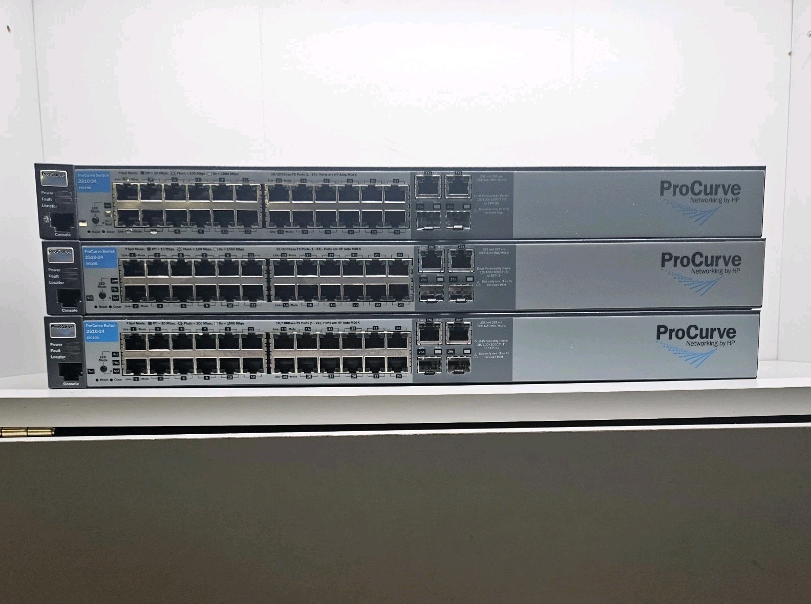 HP ProCurve 2510-24 J9019B 24-Port Managed Gigabit Ethernet Switch Lot of 3
