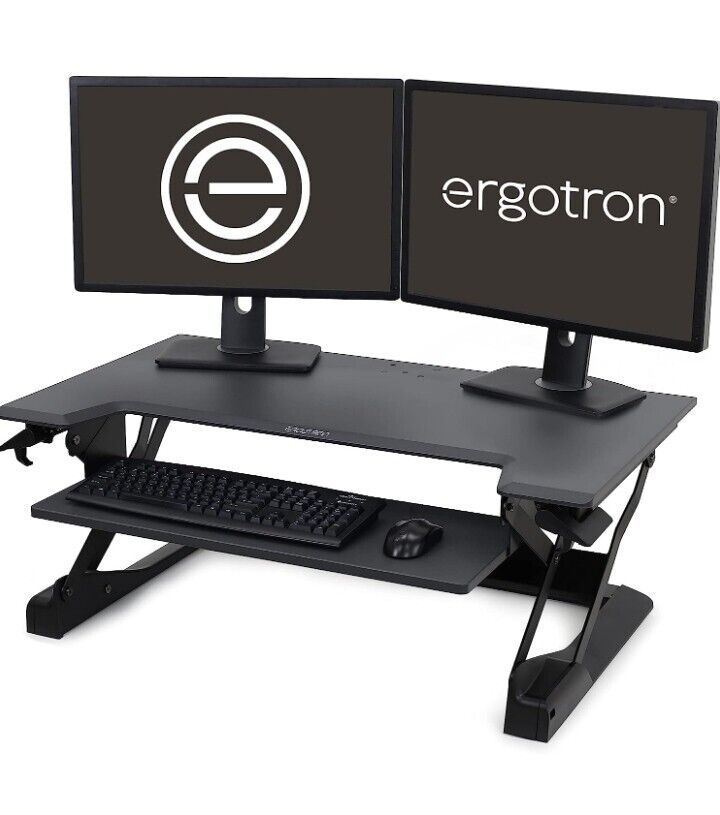 Ergotron WorkFit TL sit/stand desk riser, black, new