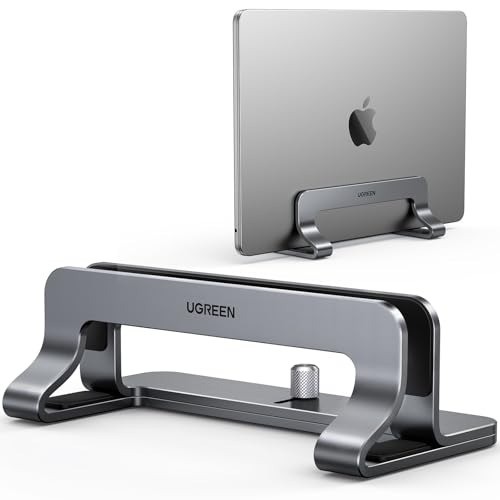 Stylish Vertical Laptop Stand for Up to 17.3 Inch Laptops – Space-Saving Gray