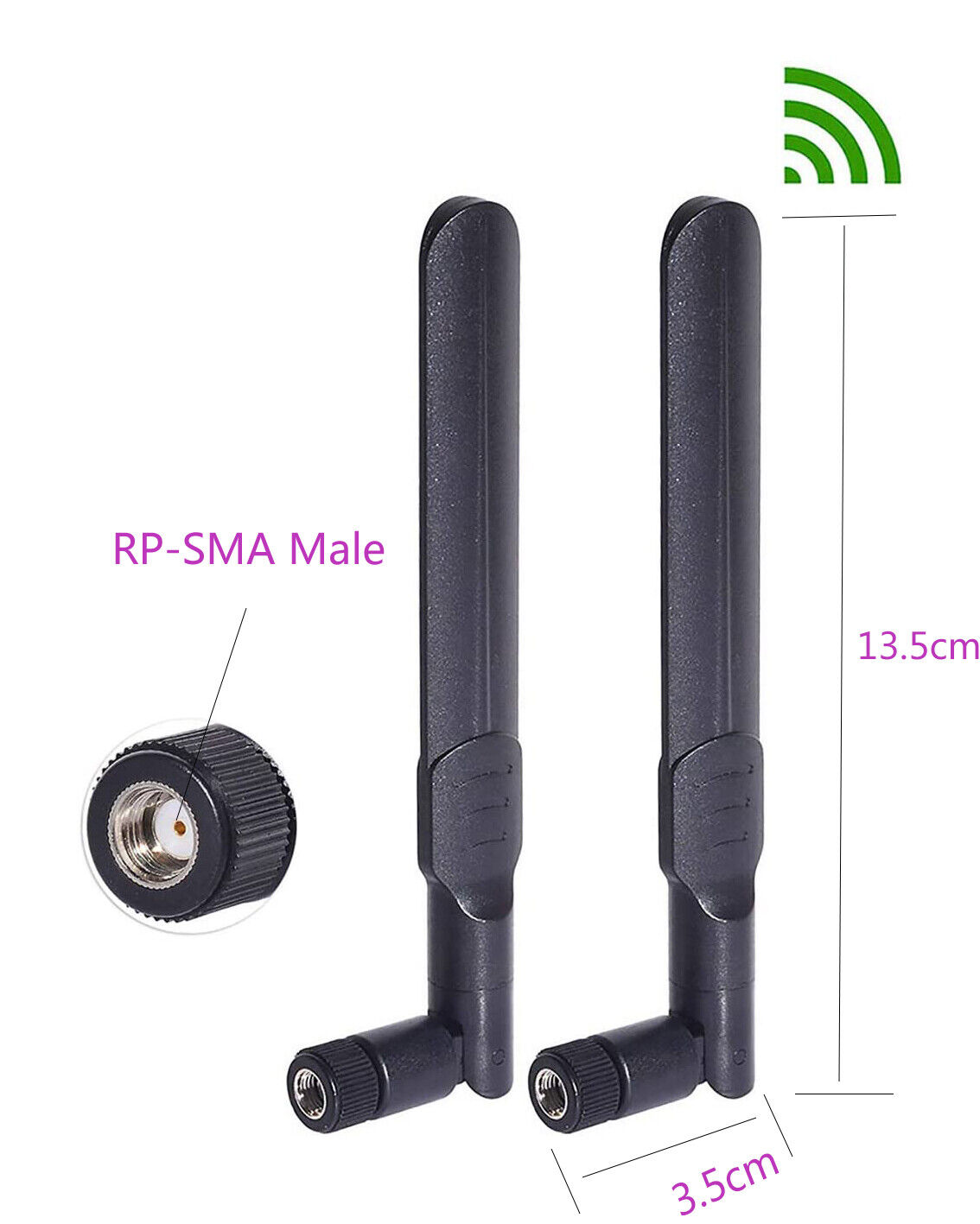 8dB 4G LTE RP-SMA Male Antenna 2pc For SPYPOINT Link Micro Link Dark Link Camera