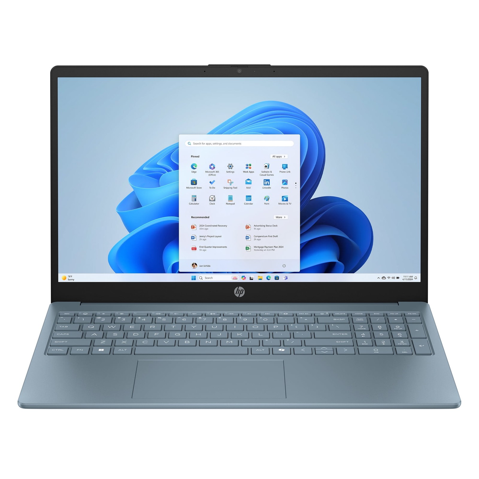 HP 15-fd0094wm Laptop 15.6" HD Intel N250 1.3GHz UHD Graphics 4GB 128GB UFS