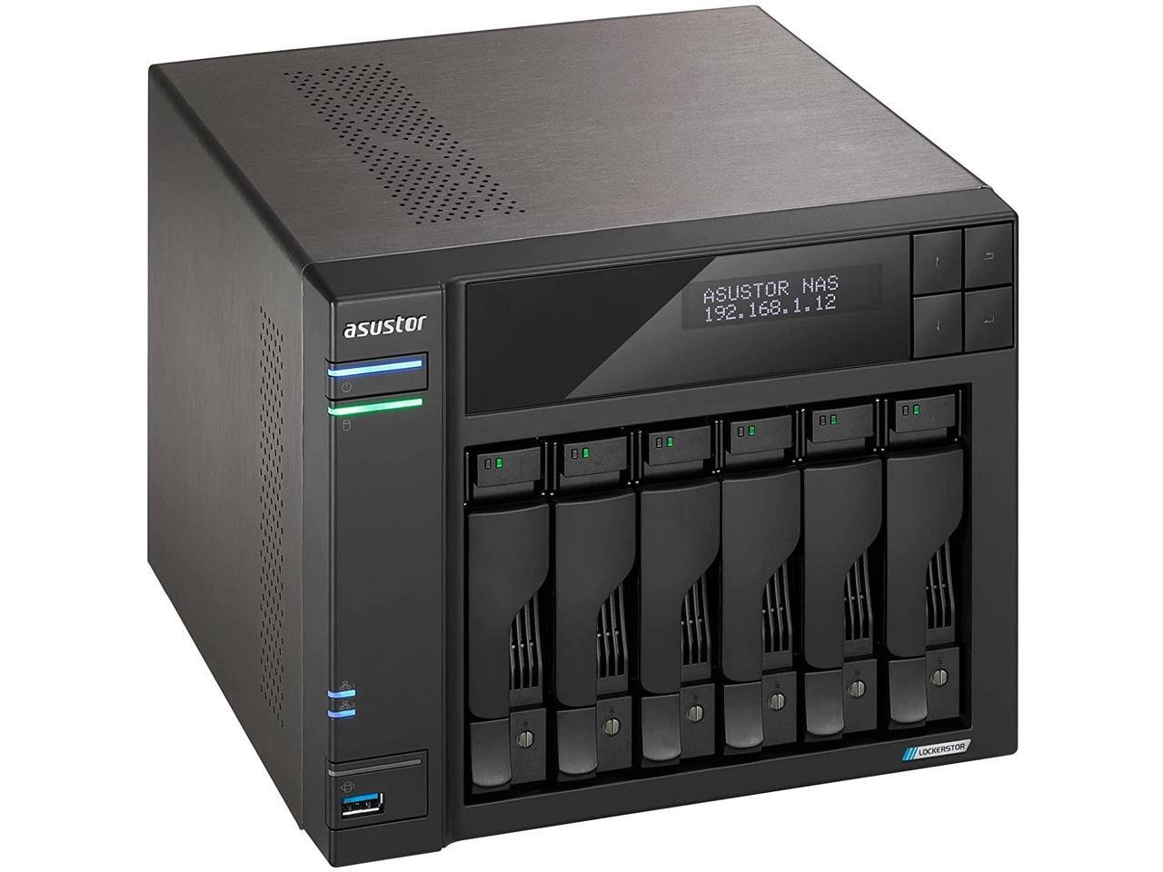 Lockerstor 6 Gen 2 AS6706T 6 Bay NAS, Quad-Core 2.0GHz, Dual 2.5GbE Asustor
