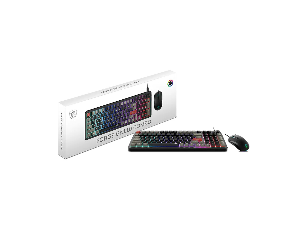 MSI Forge GK110 Gaming Keyboard & GM320 Mouse Combo, Wired Membrane Keyboard
