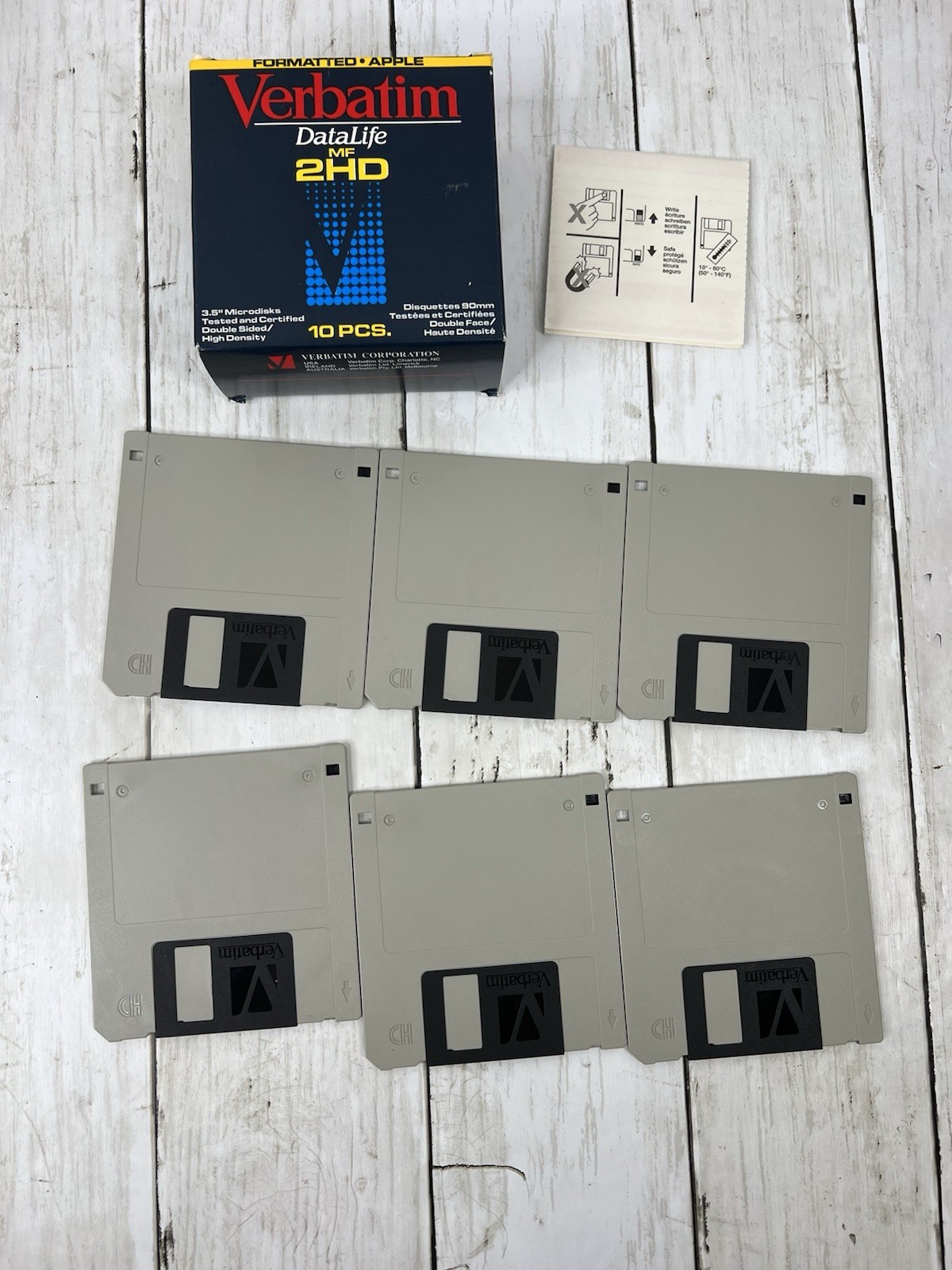 Verbatim DataLife MF 2HD 3.5" Floppy Formatted - Apple Partial Box 6