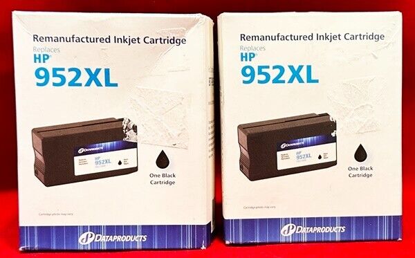 Lot of 2 DataProducts Inkjet Cartridge Replaces HP 952XL Black Ink  NEW SEALED
