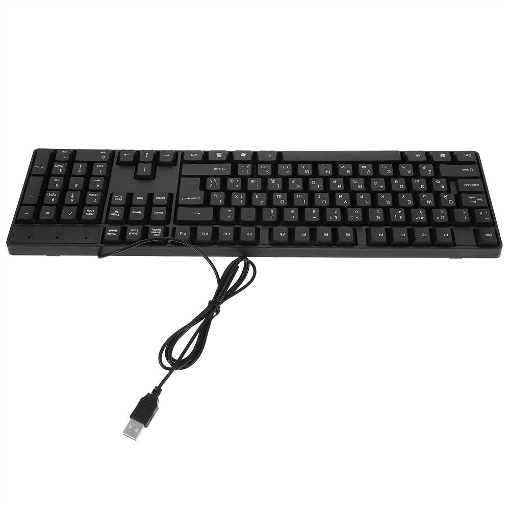 Keyboard with Numeric Keypad Computer Wired Office Russian Character USB