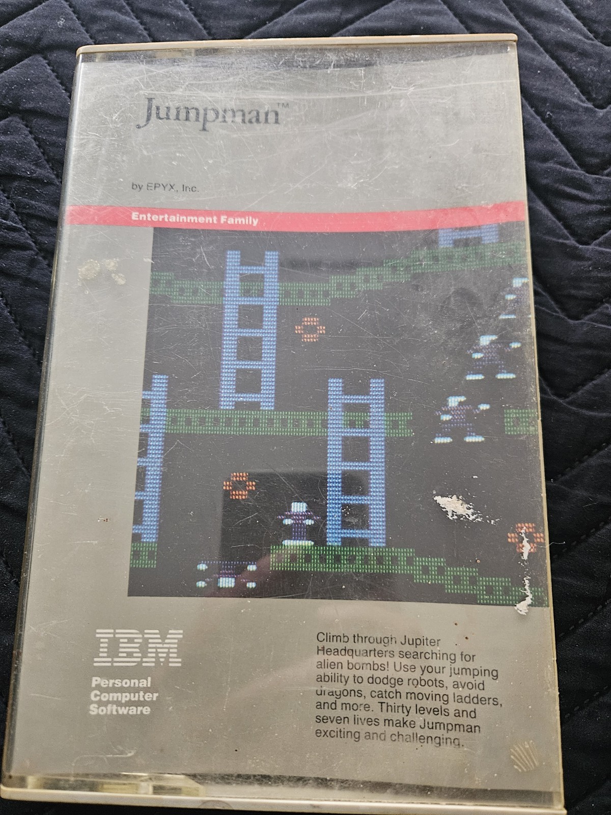IBM Jumpman EPYX 1983 PC XT PCjr 5.25 Disk CIB Vintage Game Read Description