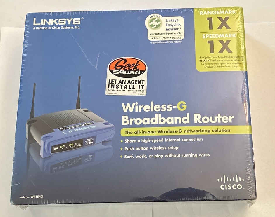 NEW & SEALED LINKSYS WRT54G Wi-Fi Wireless-G Broadband Router 2.4 GHz High Speed