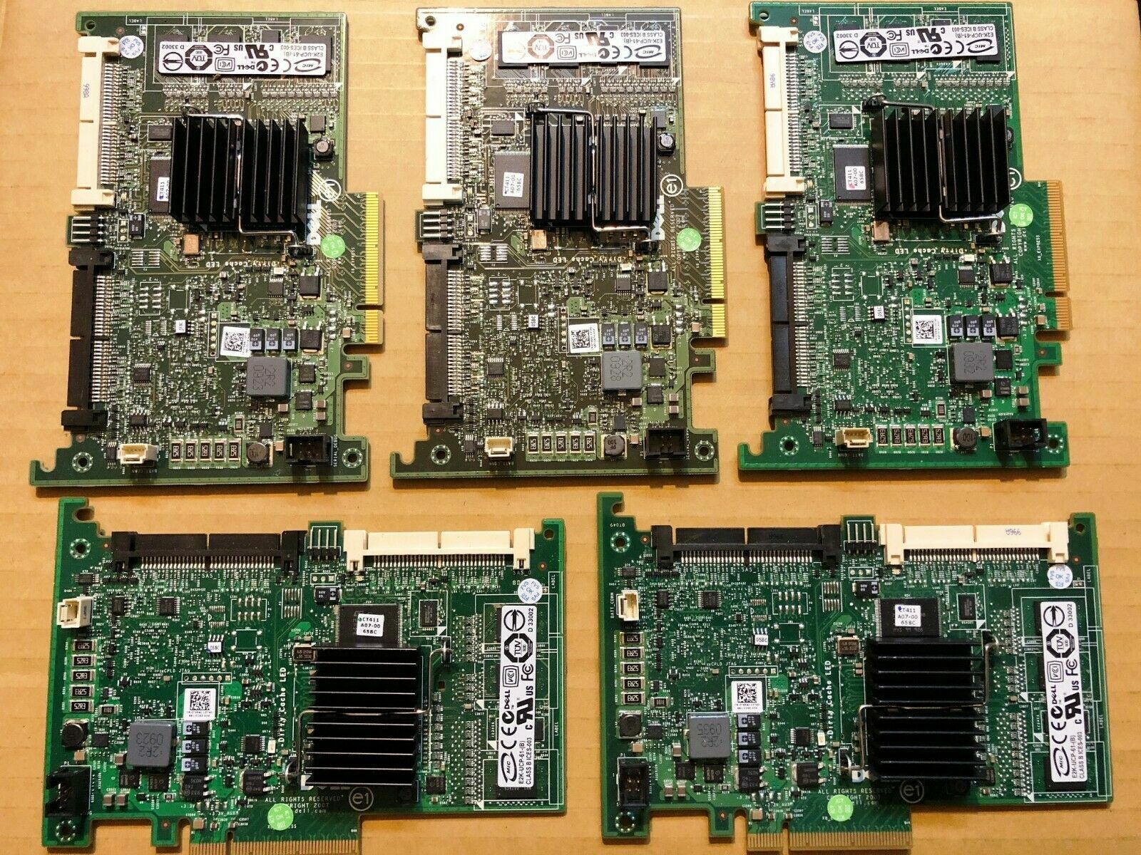 LOT OF 5 DELL E2K-UCP-61-(B) PERC 6I SAS RAID CONTROLLER  no battery