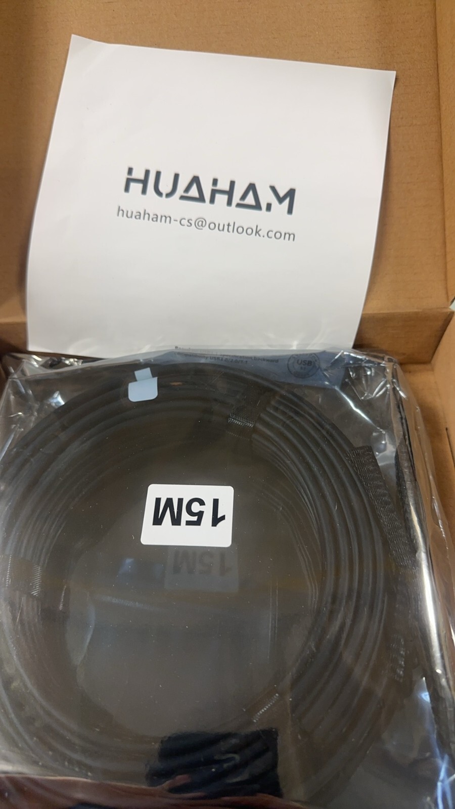 huaham Full Featured USB C to C Fiber Optic Cable 15M/50FT
