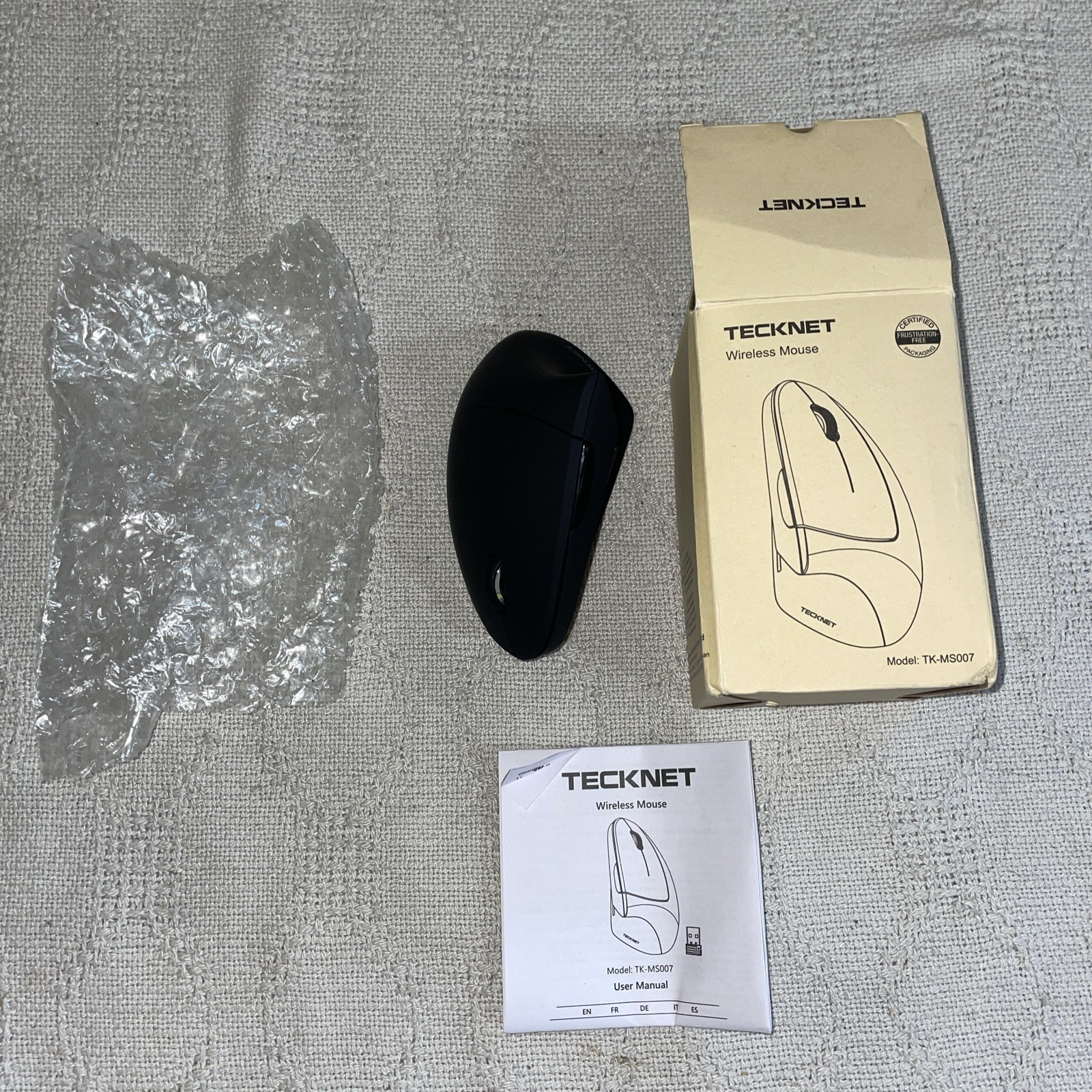 TeckNet Ergonomic Wireless Vertical Mouse TK-MS007 With Adjustable DPI & USB Rec
