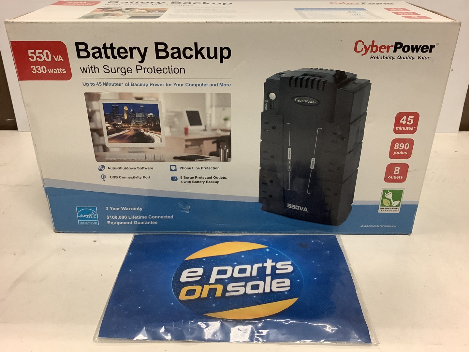 CyberPower CP550SLG/CP550HGa 550VA 330W Battery Backup W/ Surge Protection L-T2B