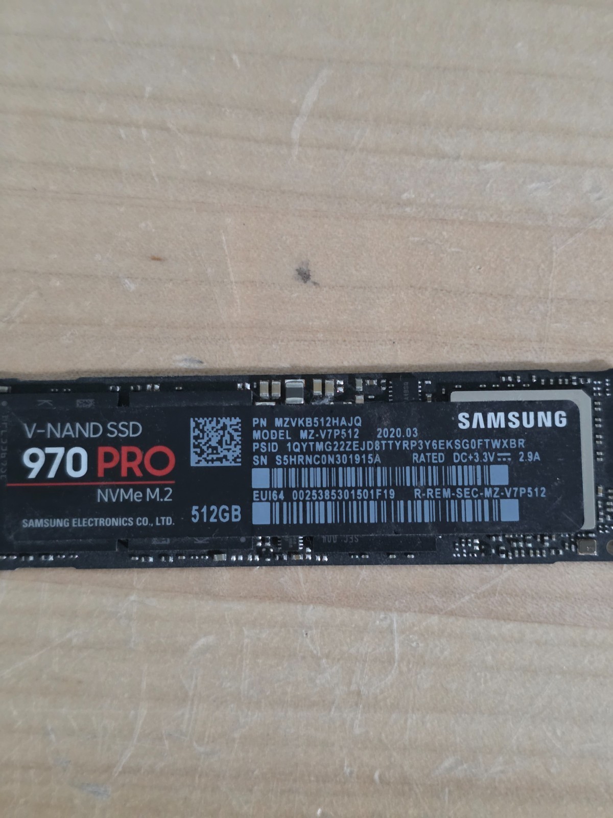 Samsung 970 PRO 512GB,Internal,NVMe M.2 (MZ-V7P512BW) Solid State Drive