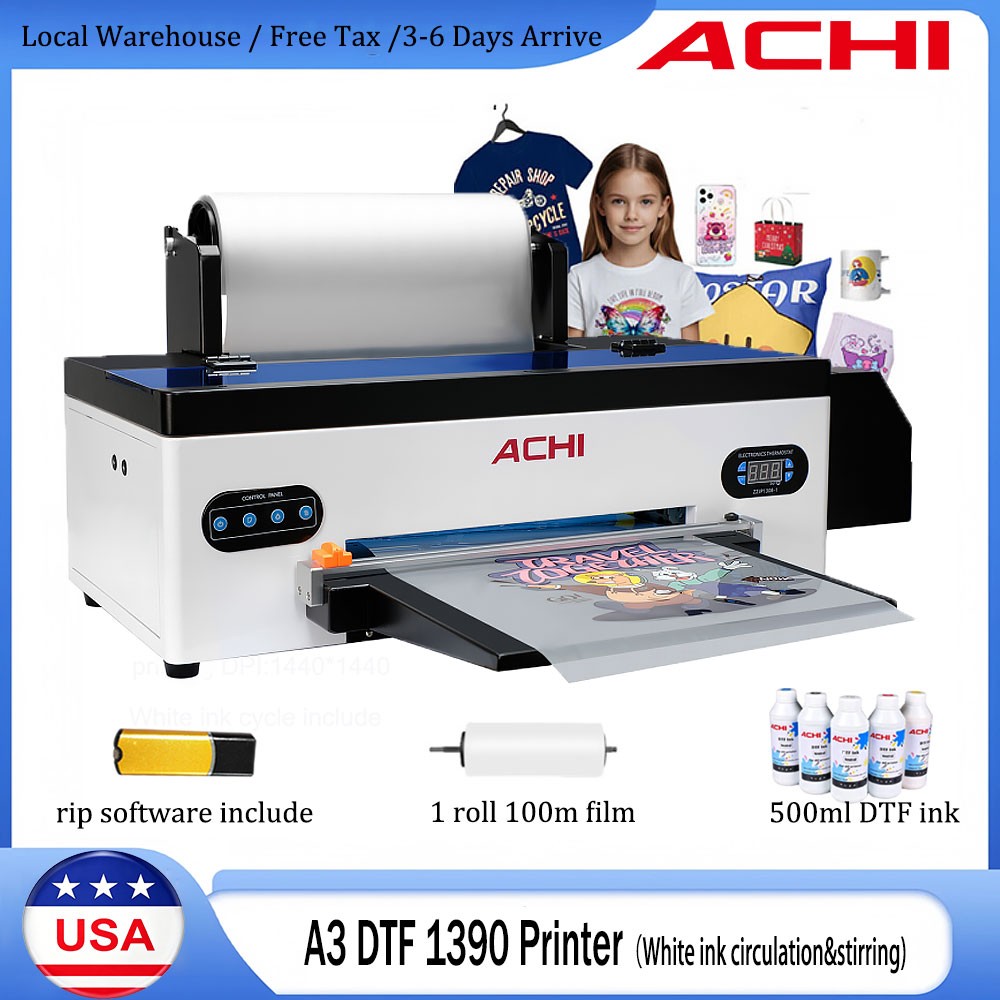 A3 EPSON 1390 DTF Printer Direct to Film T-shirt Heat Transfer Printer CMYKW+W