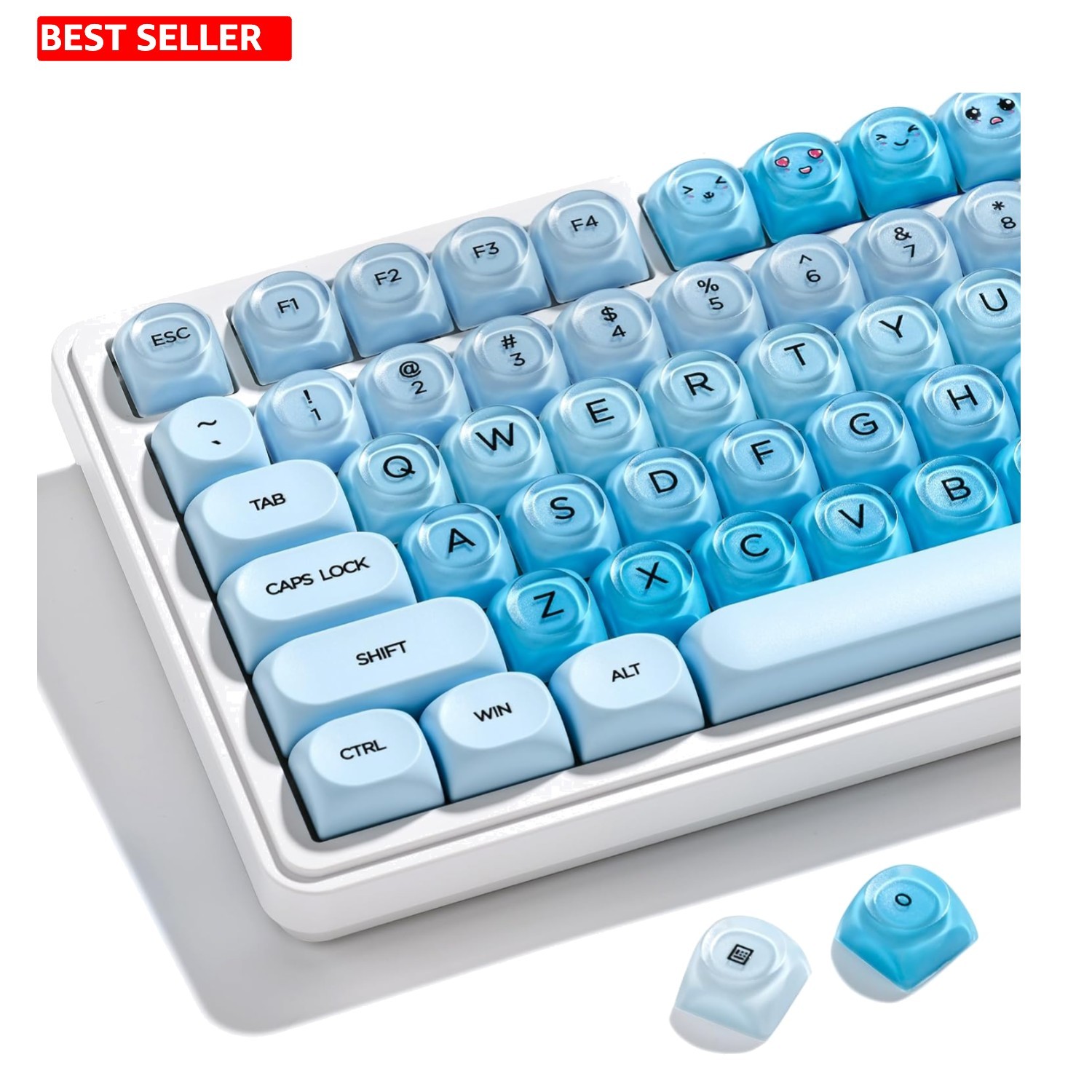 Mechanical Keycaps 132-Key UV Compatible Gradient HOA Profile PBT Ice Jelly