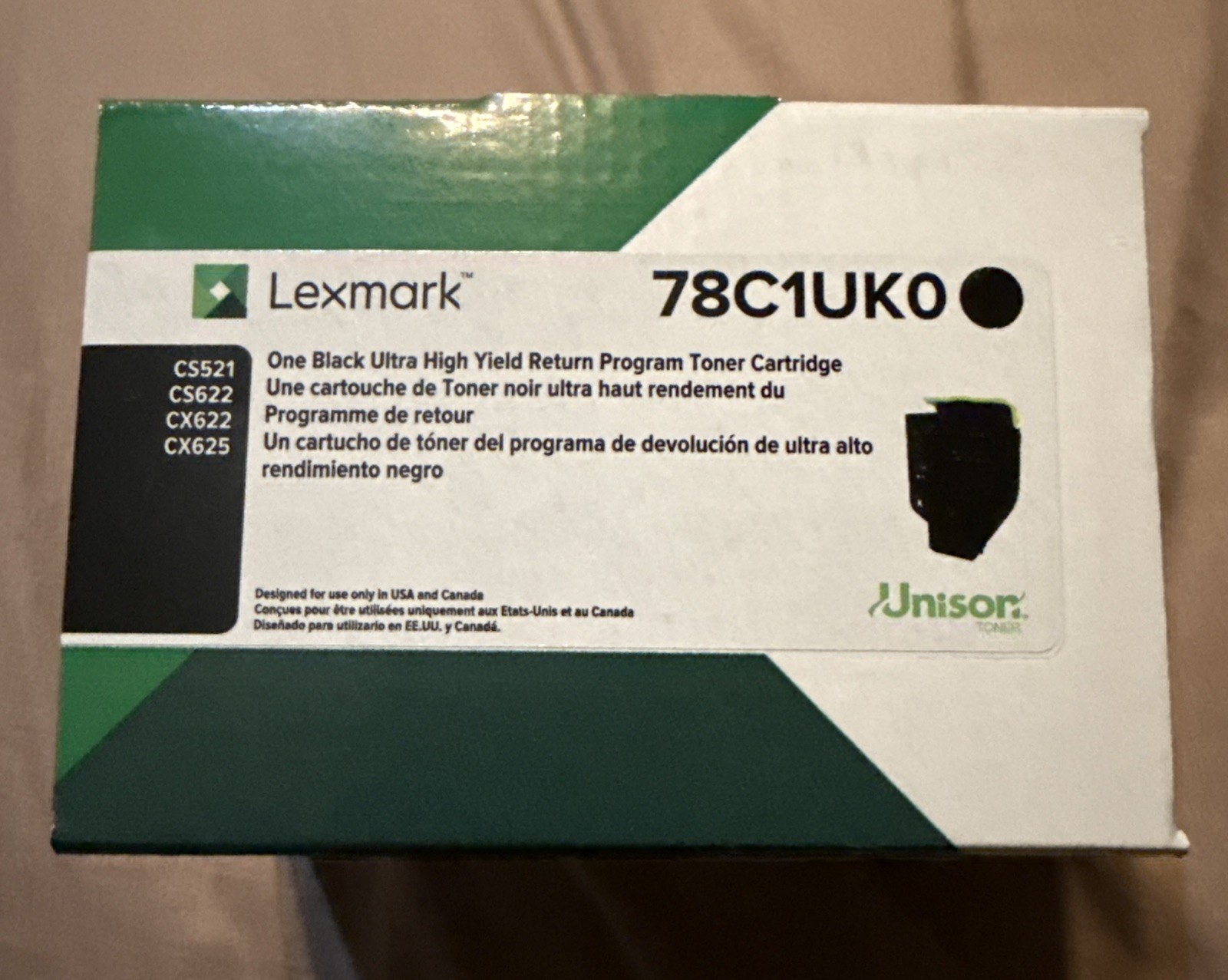 Lexmark 78C1UK0 Black Ultra High Yield Toner Cartridge CX622 CX625 CS521 CS622
