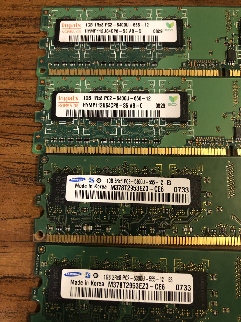 1GB RAM CHIPS, 2Rx8 PC2 3200R Memory from Samsung/Hynix