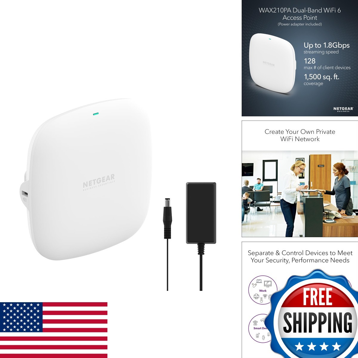NETGEAR WiFi 6 Wireless Access Point WAX210PA Power Adapter