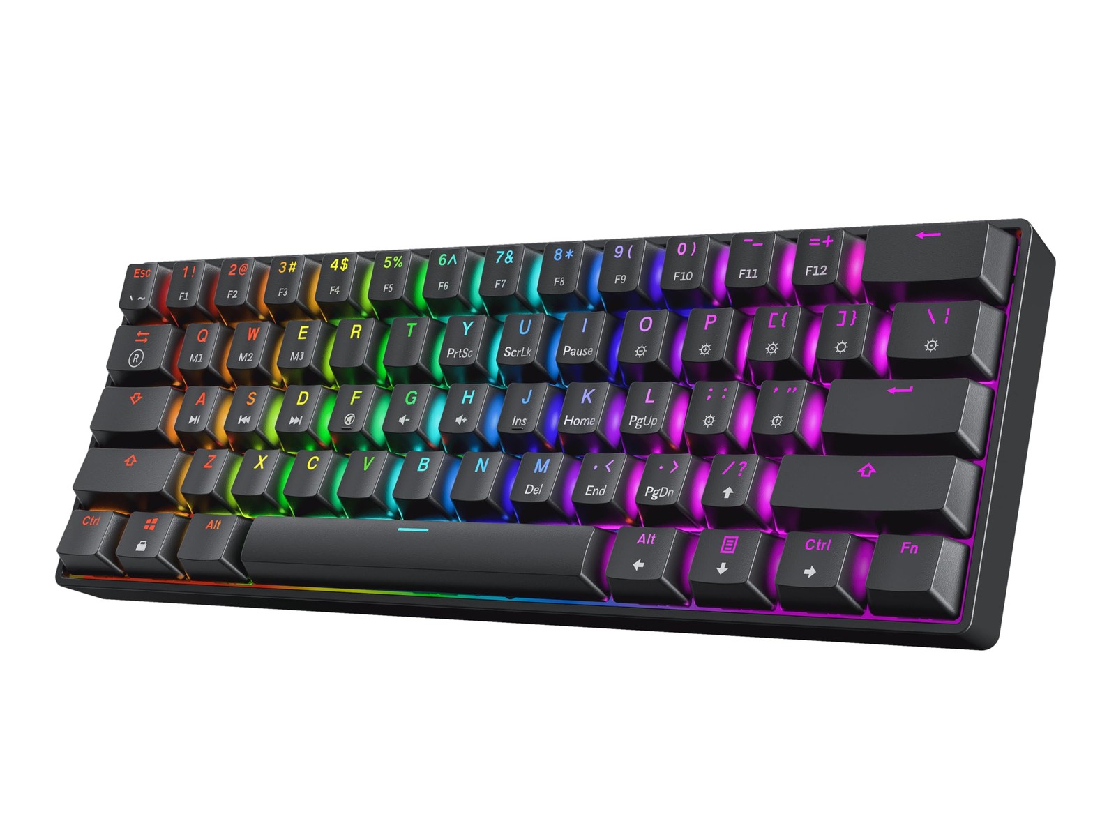 GK61 60% v3 Hotswap Mechanical Gaming Keyboard 61 Keys Gateron Brown Black