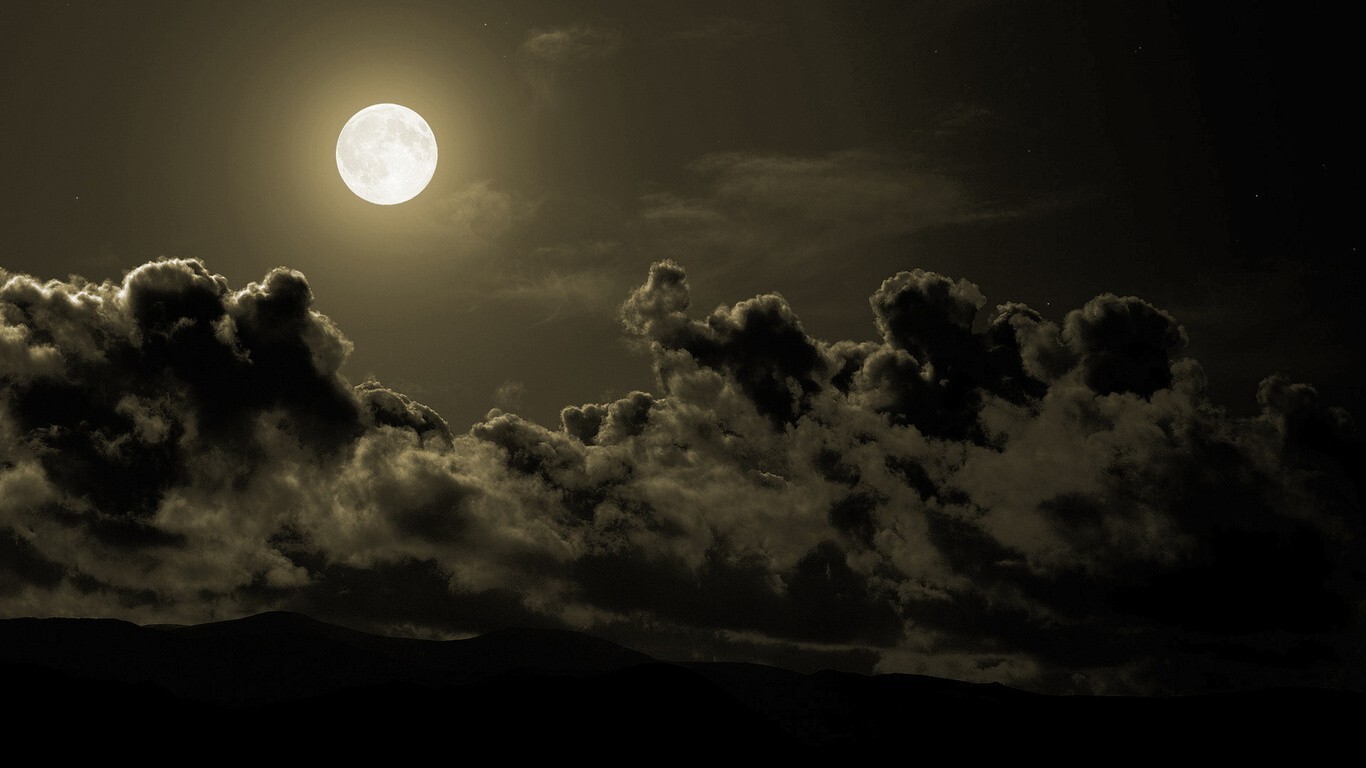 Landscape storm moon sky art clouds night Custom Gaming Mat Desk