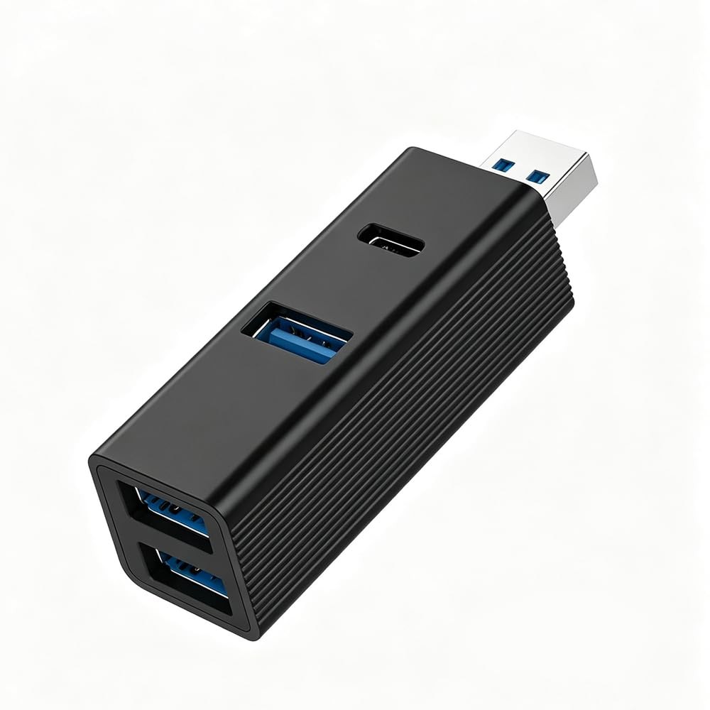 USB Hub Splitter 4-in-1,Mini Aluminum USB 3.0 Extender Hub,Plug and Play