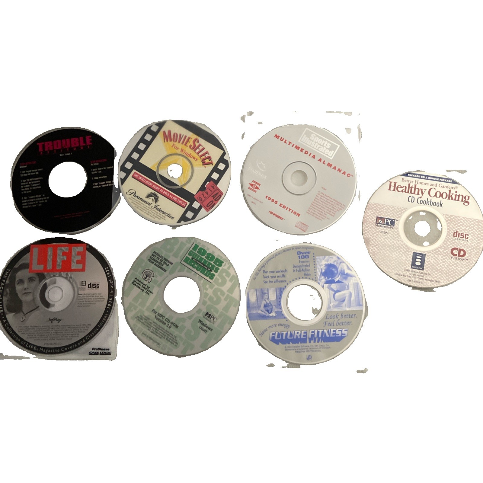 Life style magazine and trivia information PC Rom 1990 software bundle lot