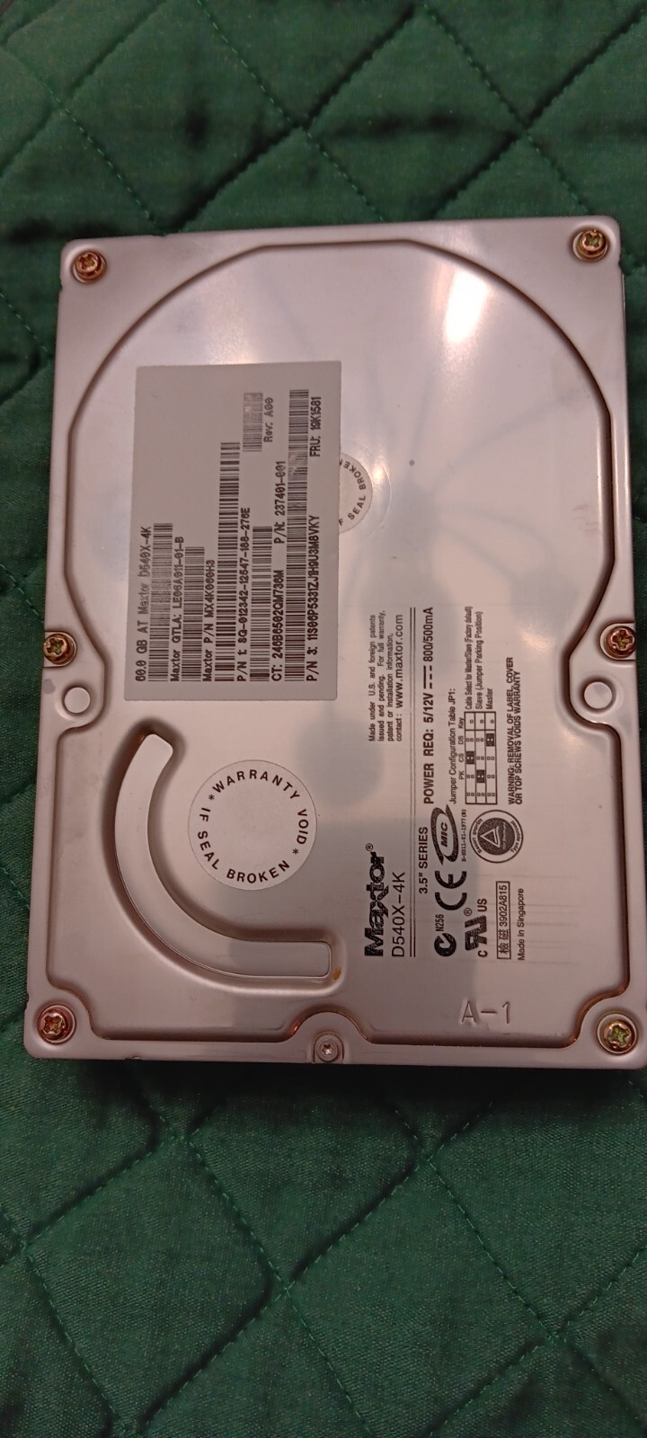 D540X-4X AT  Maxtor 60GB 5400 RPM EIDE ATA-100 Hard Drive PLEASE READ DESCR