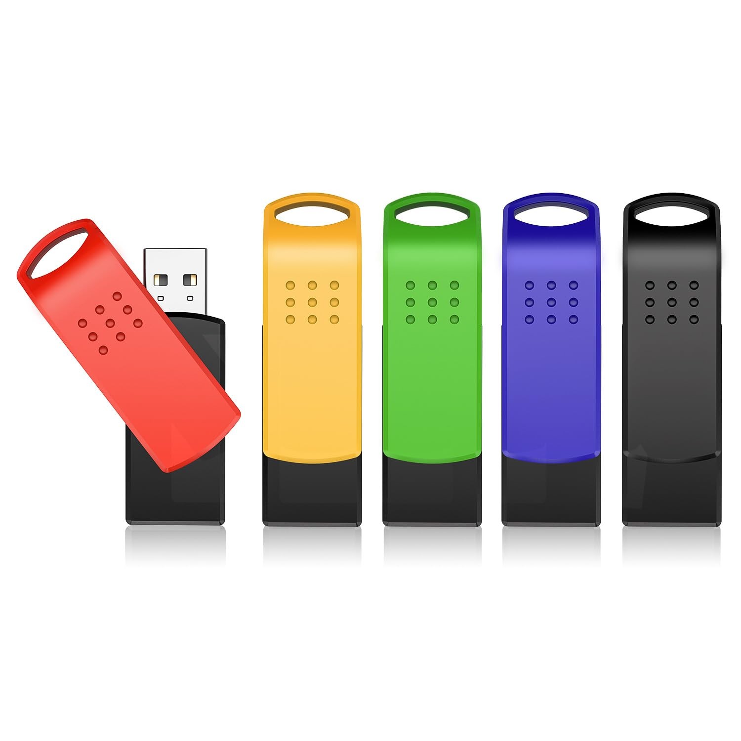 KEXIN 128GB Flash Drive 5 Pack USB 2.0 Swivel