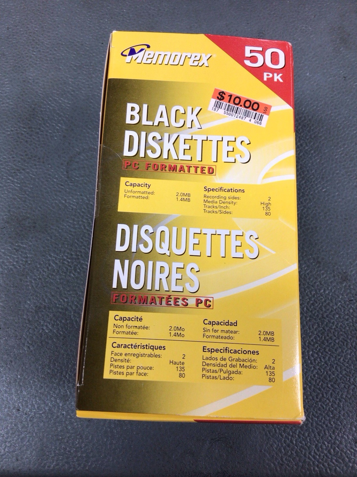 50 Pack Memorex Black Diskettes 3.5" PC Formatted HD | New & Sealed