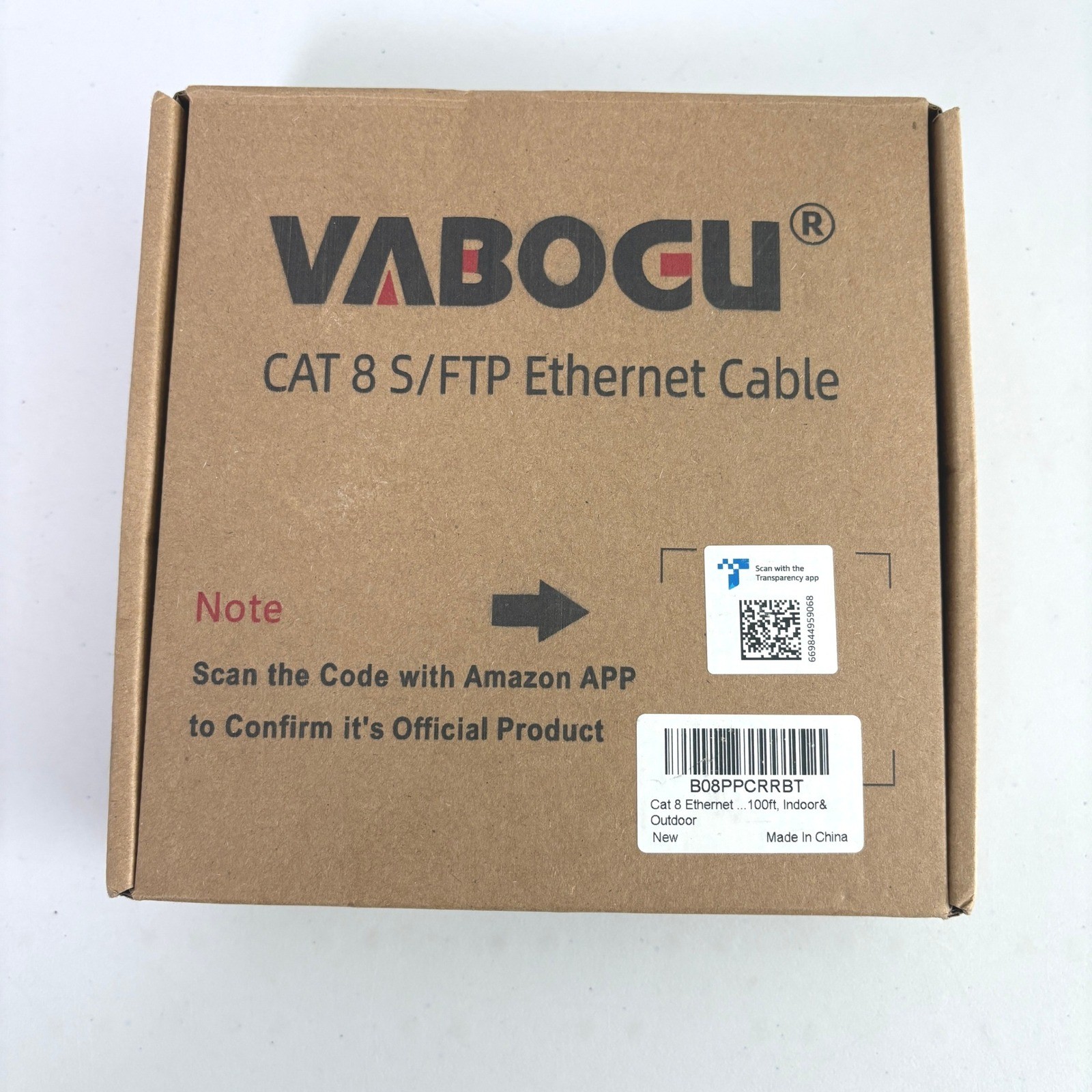 Vabogu Cat 8 Ethernet Cable 100ft S/FTP High Speed Indoor Outdoor Gaming PC NEW