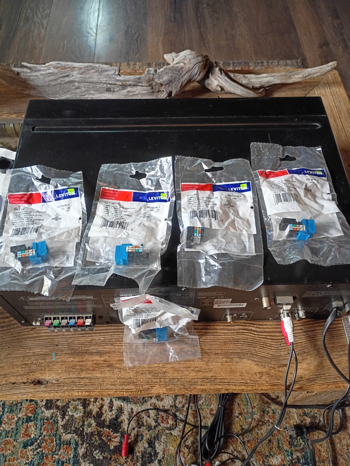 Lot 5+1 Leviton 5G108-RL5 Cat 5e Keystone jack Gigabit RJ45 blue 