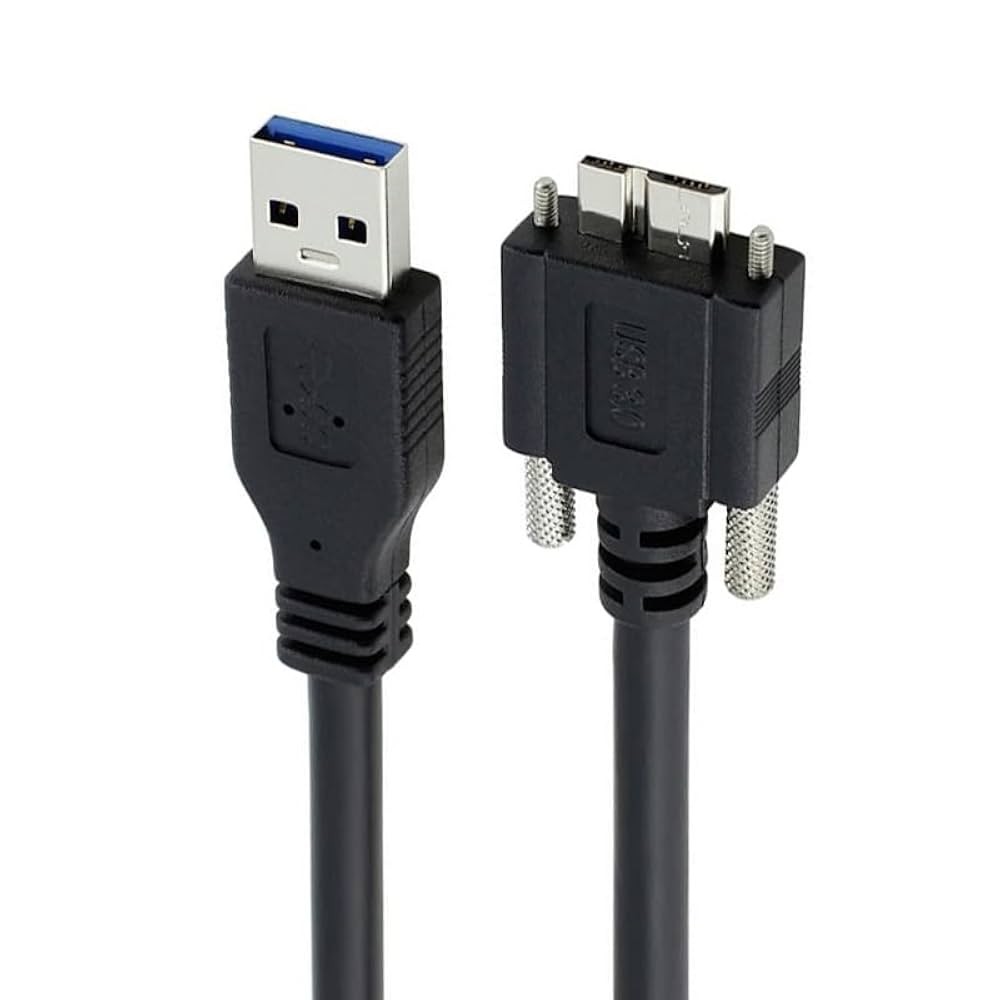 JSER Micro USB 3.0 Type-B Screw Lock to Type-A 5Gbps Cable 8.0m Japan Import