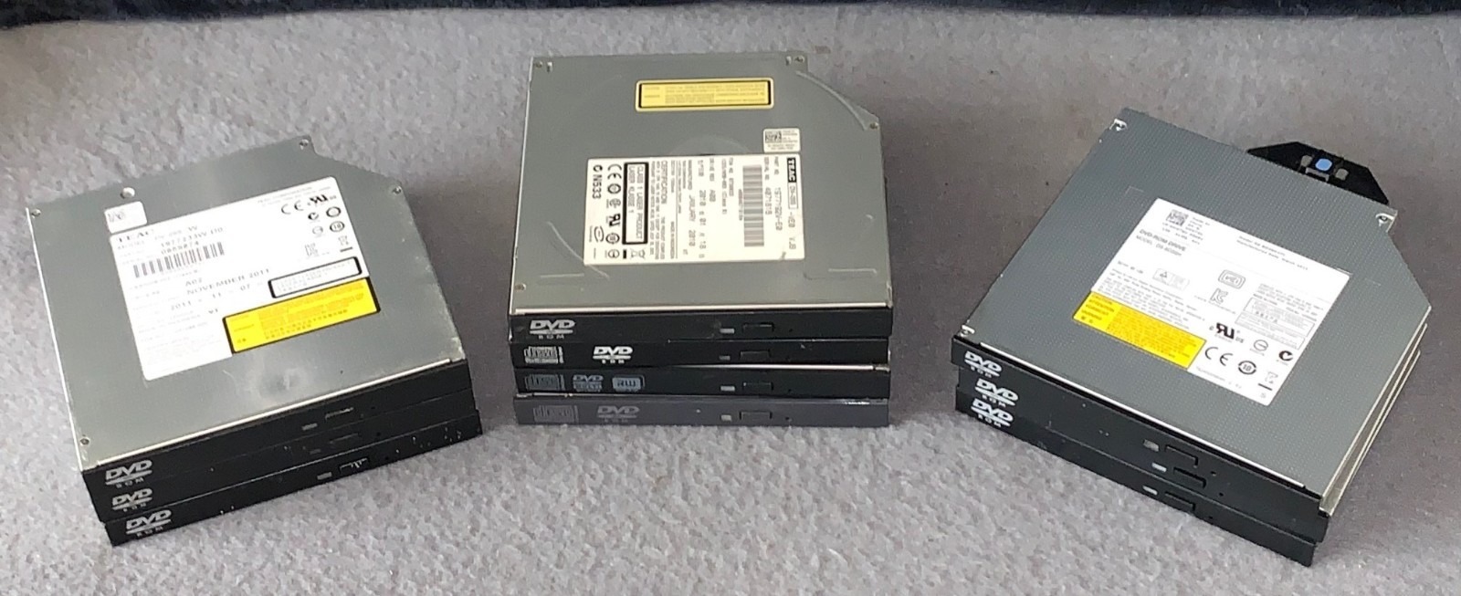 Lot of 10 DVD-ROM/DVD-RW Drives From TEAC, Toshiba, & Dell (SATA)