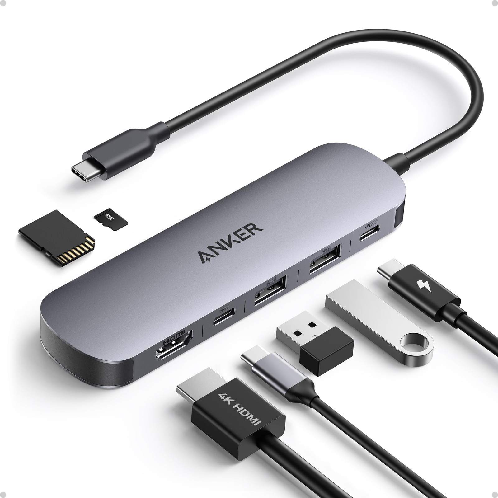 Anker 7-in-1 USB-C Hub with 4K HDMI, 85W Power Delivery, and Dual Card Slots