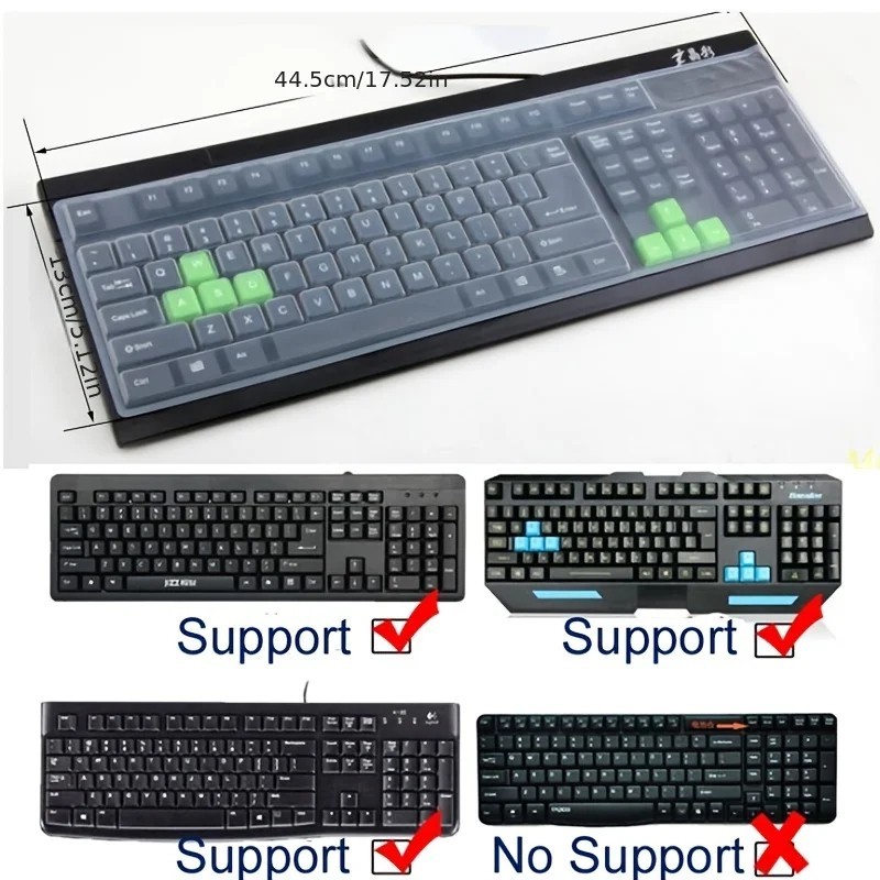 Universal Transparent Silicone Keyboard Cover Protector Skin for PC Desktop