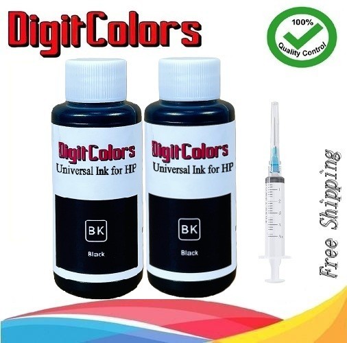 2x100ml Black ink Refill Kit Bottle BK for HP 60/61/62/63/64/65/67/68 Cartridges