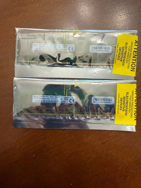 (Lot of 2) New SKHynix 32GB 2Rx4 PC4-2666V DDR4 ECC RDIMM HMA84GR7AFR4N-VK