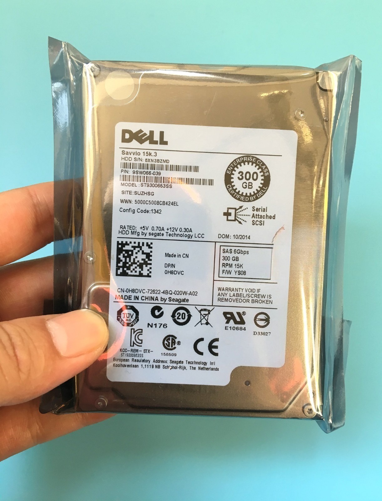 FOR DELL 0H8DVC H8DVC ST9300653SS 300GB 15K 2.5" 6Gbps SAS HARD DRIVE